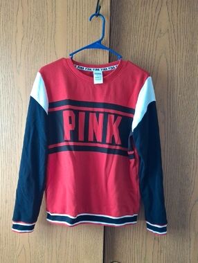 PINK Victoria's Secret Colorblock Long-Sleeve Top for Kids - Red/Black/White